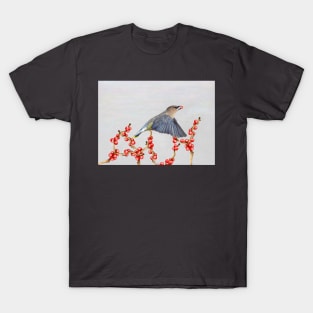 Cedar Waxwing with a Berry to Go T-Shirt